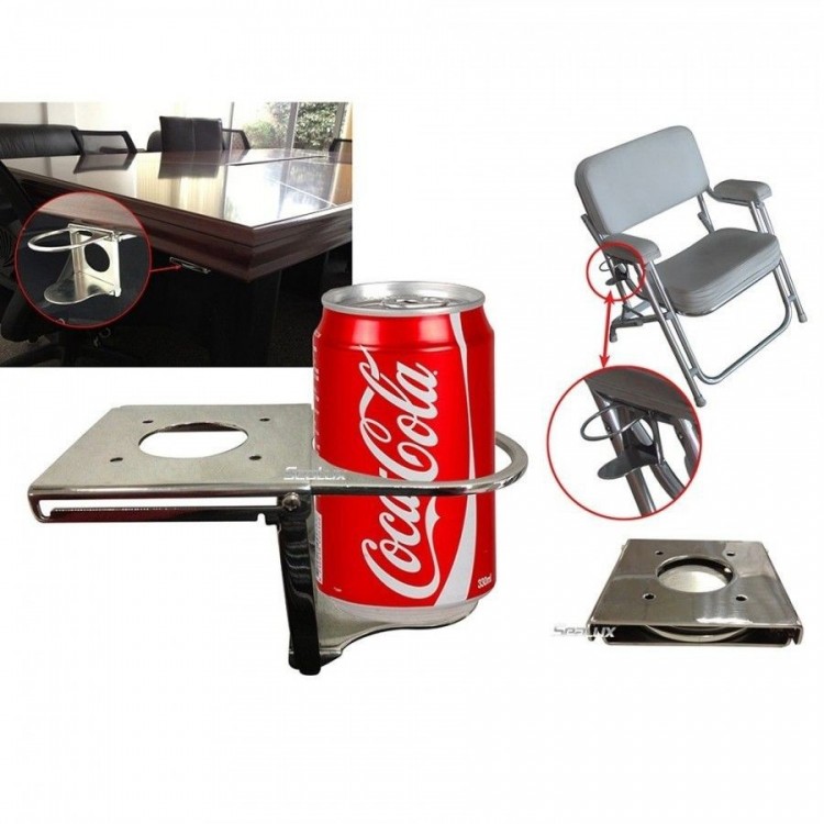 SLT 2 pcs per set Stainless Steel Patent Hidden Foldable Drink Cup Holder SLT - 6