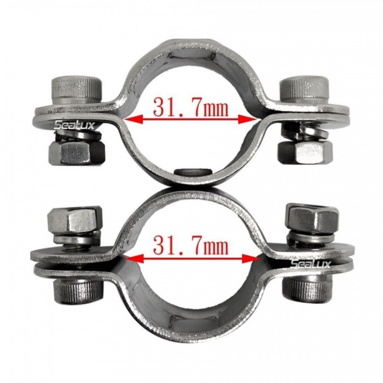 Marine Grade 316 Stainless Steel 360 Degree Swivel Clamp for Boat Yacht Fishing  - 5