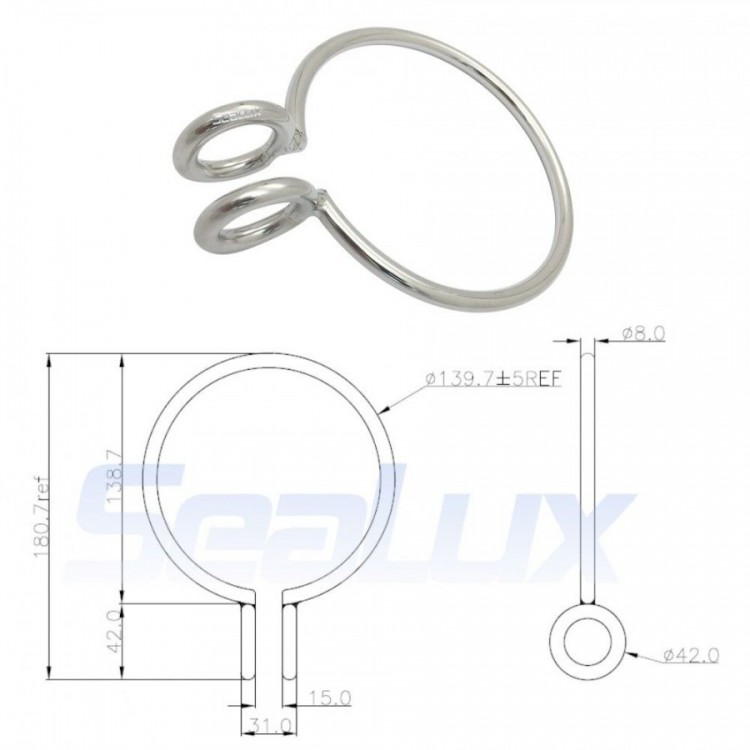 SLT Stainless Steel Anchor Retrieval Ring with 5/16" Wire SLT - 6