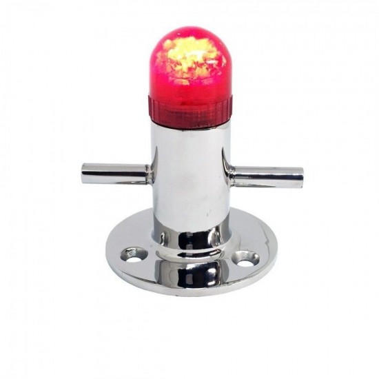 SLT Stainless Steel Bollard with Red LED Light