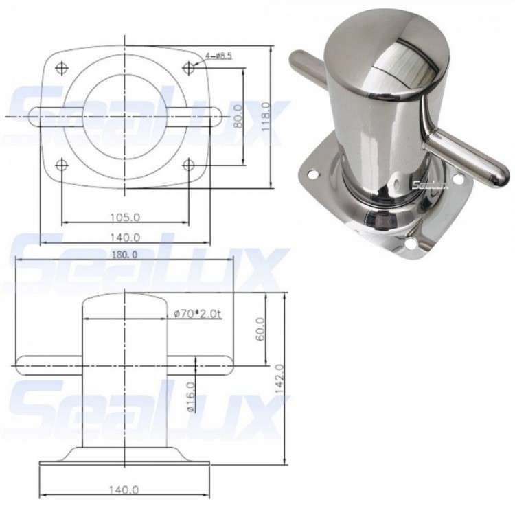 SLT Large 316 Stainless Steel Bollard