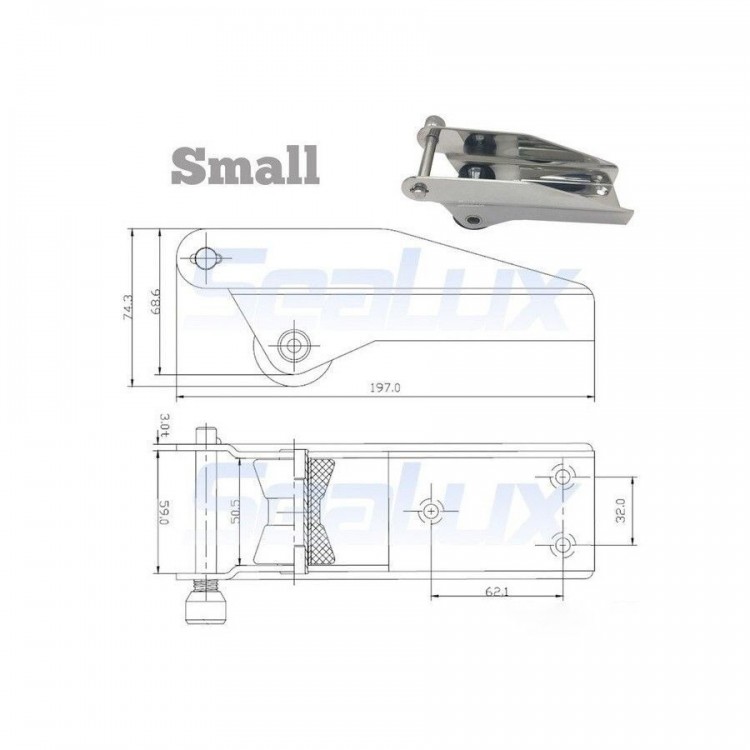 SLT Stainless Steel Bow Roller with Pin for Boats