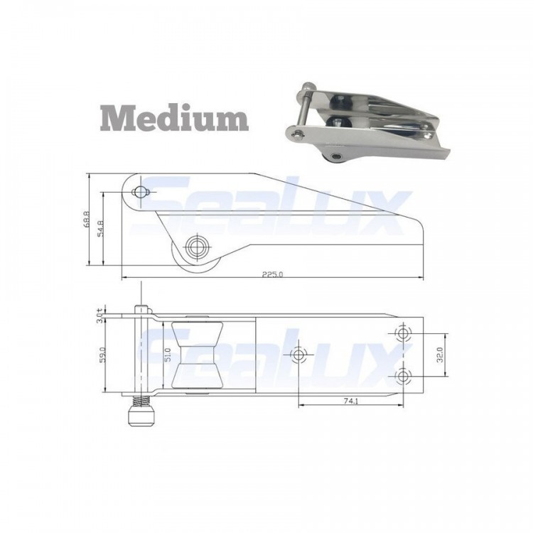 SLT Stainless Steel Bow Roller with Pin for Boats