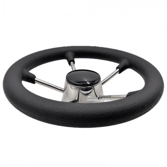 SLT 11" Stainless Steel Steering Wheel with PU Foam and Black PC Cap
