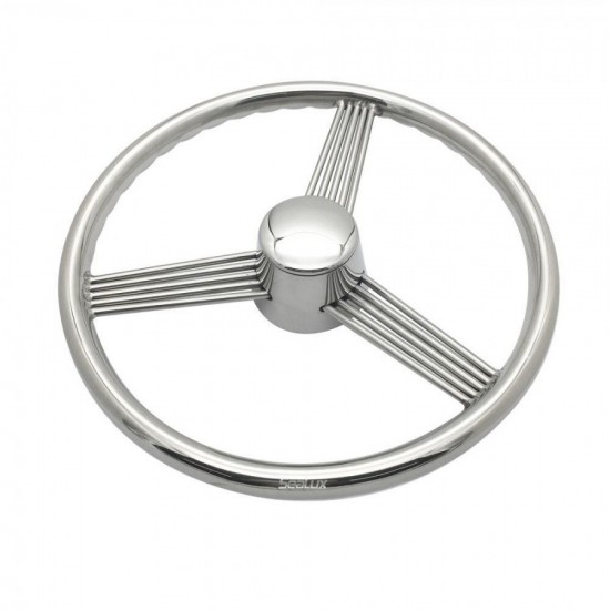 13.5 inch Spike Design Sport Wheel with Hand Grip 304 Stainless Steel for Yacht Boat