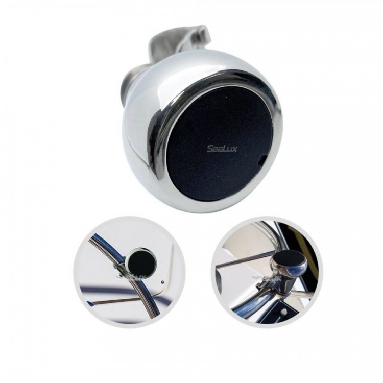 SLT Universal Stainless Steel Steering Wheel/Suicide Knob with Bearings and PC Cap SLT - 2
