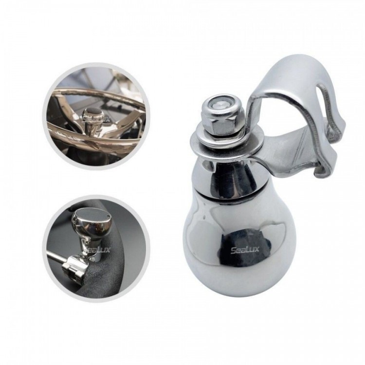 SLT Universal Stainless Steel Steering Wheel/Suicide Knob with Bearings and PC Cap SLT - 1