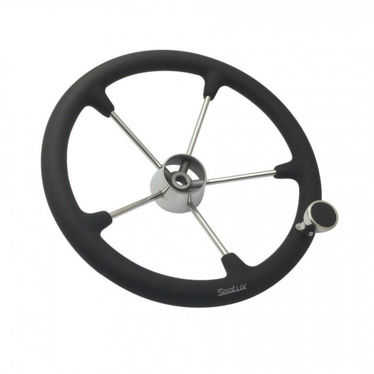 15.5 inch Steering Wheel with F1 Knob 304 Stainless Steel Body and PU Foam for Comfort Boat Accessories Yacht  - 3