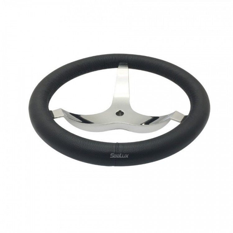 SLT Stainless Steel Steering Wheel with Real Leather SLT - 4