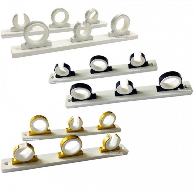 2 pcs per set Marine Aluminum 3 Rod Holder Rod Storage Hanger Rack for Boat Yacht Fishing Marine Accessories  - 1