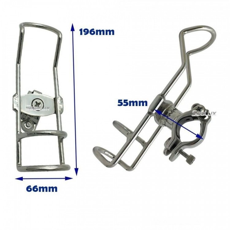 SLT Stainless Steel Fishing Rod Holder with Universal Clamp