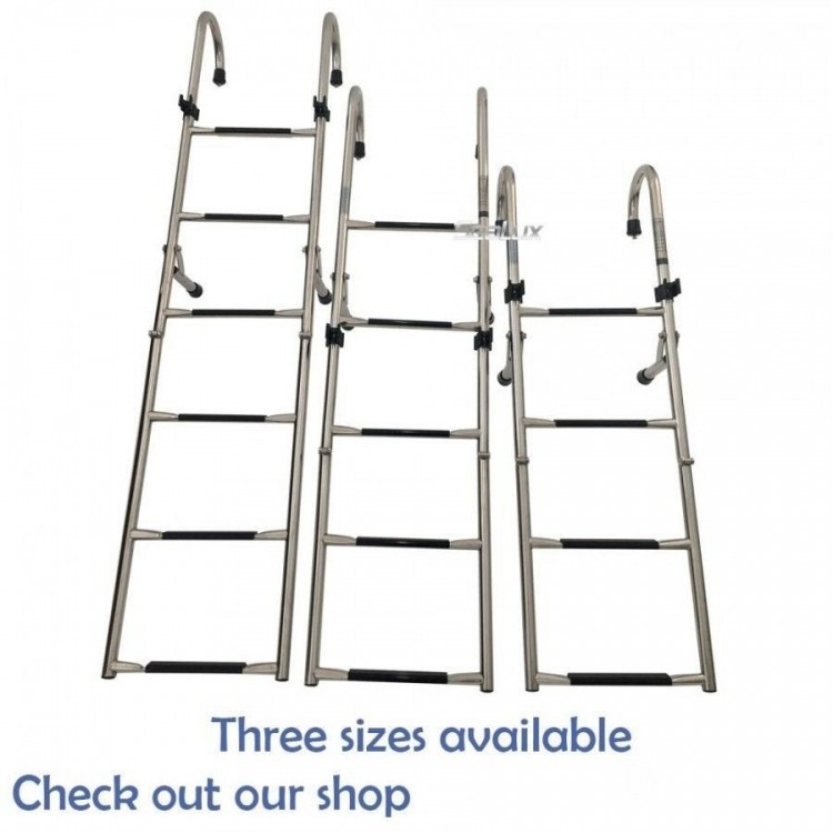 SLT 2+2 Steps Stainless Steel Folding Ladder with Handle SLT - 5