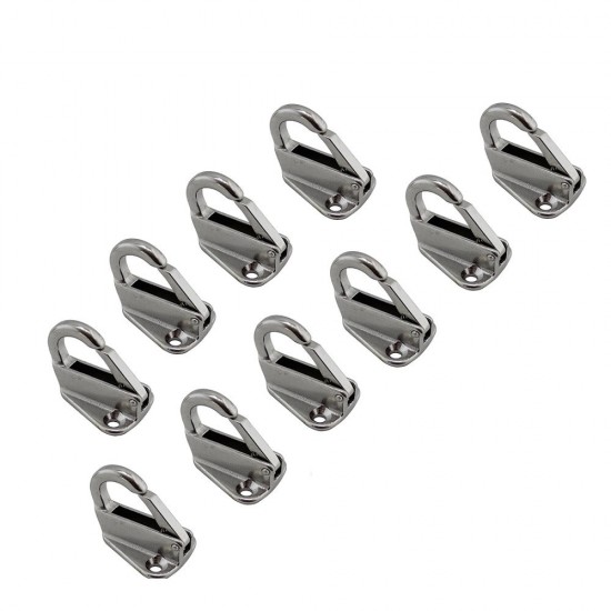 WSA Marine 10 pcs per set 316 Stainless Steel Boat Fender Hook with Spring Clip WSA Marine - 1
