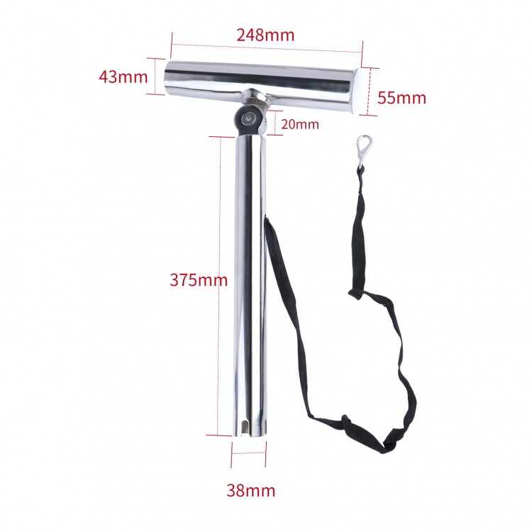 HMI Stainless Steel Outrigger Rod Holder with Safety Strap