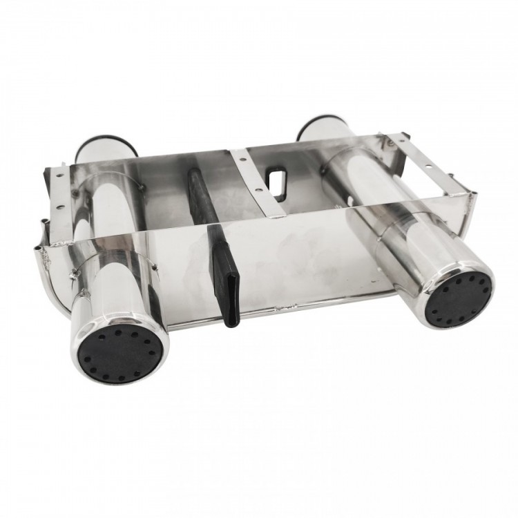 Ocean Wave Dual Tube Stainless Steel Rod Holder