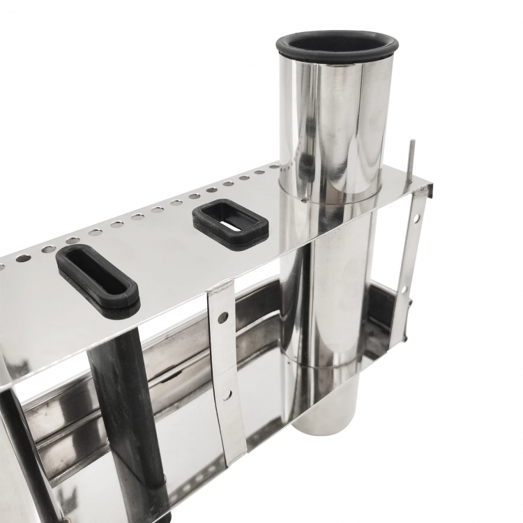 Ocean Wave Dual Tube Stainless Steel Rod Holder