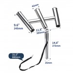 HMI Triple Adjustable Stainless Steel Rod Holder