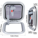 HMI 10.8" Marine Hatch - Aluminum & Tinted Glass