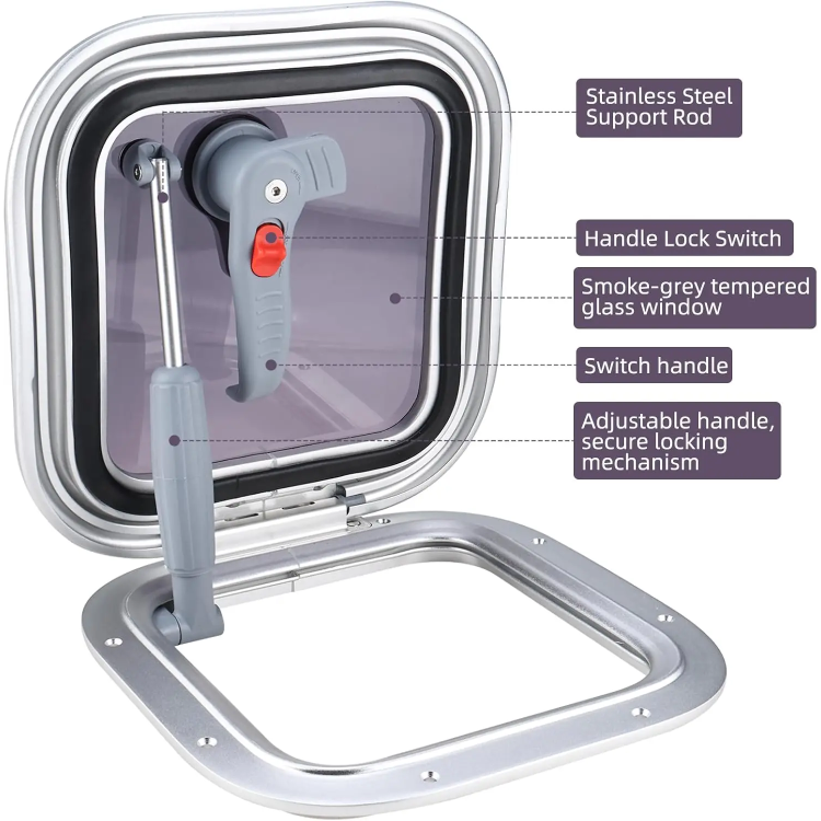 HMI 10.8" Marine Hatch - Aluminum & Tinted Glass