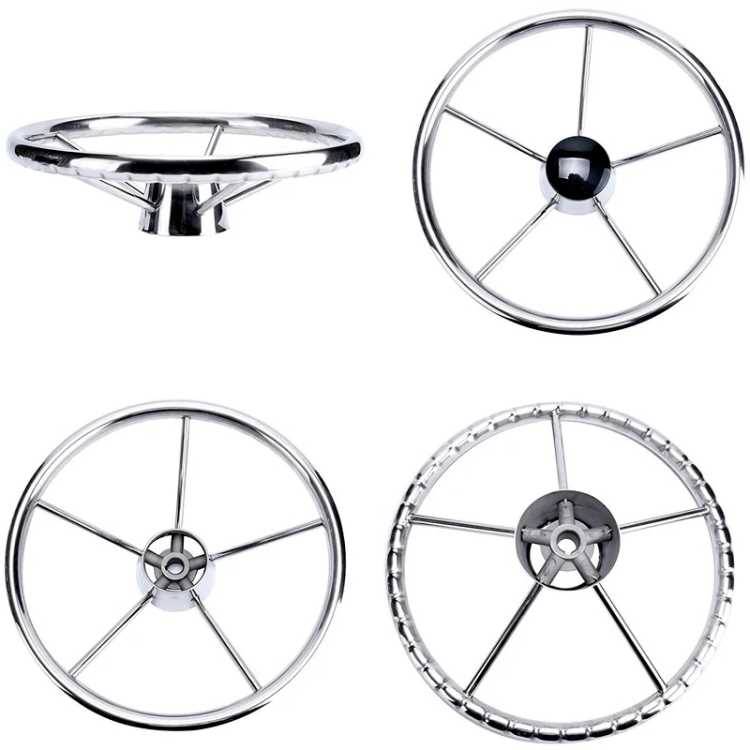HMI 13.5" 5-Spoke Stainless Steel Steering Wheel