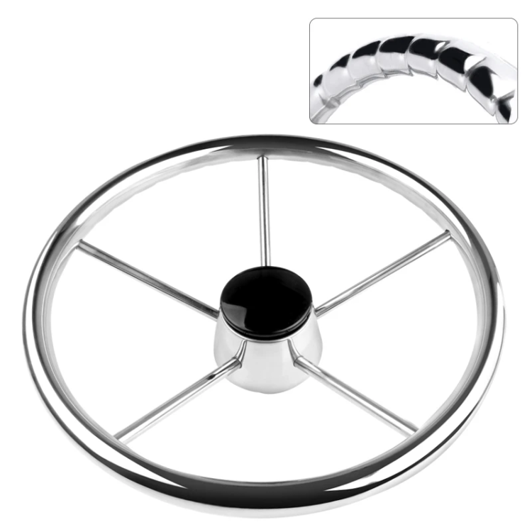 HMI 13.5" 5-Spoke Stainless Steel Steering Wheel