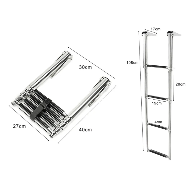 4-Step Stainless Steel Telescoping Boat Ladder