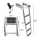 HMI 4-Step 316 Stainless Steel Telescoping Boat Ladder