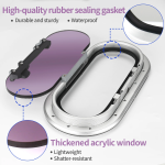 HMI Aluminum Boat Porthole Window with Smoked Acrylic