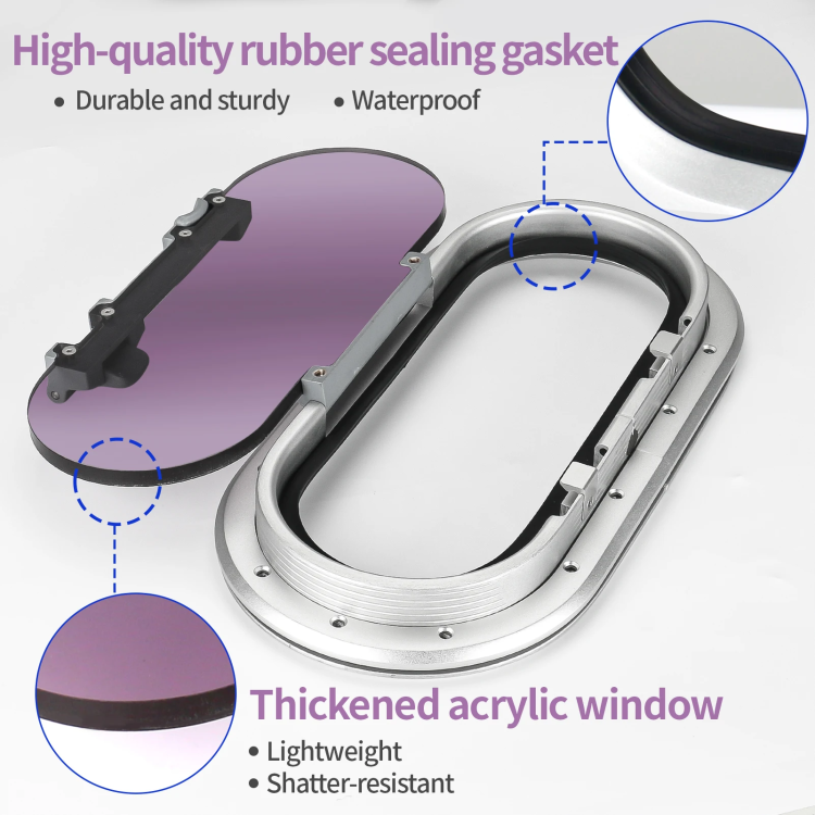 HMI Aluminum Boat Porthole Window with Smoked Acrylic