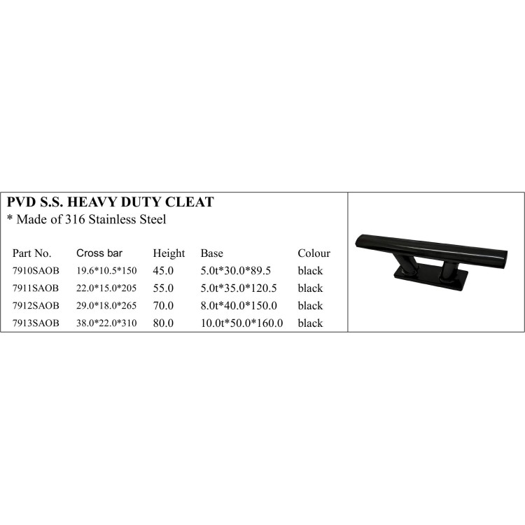 Pvd S.S. Heavy Duty Cleat - Marine Grade Stainless Steel