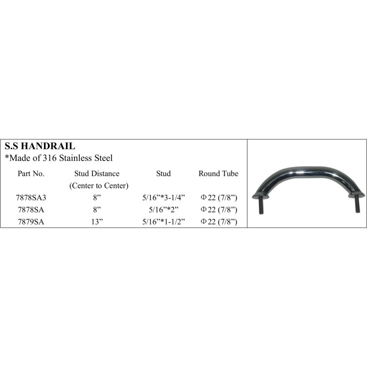 316 Stainless Steel Handrail for Marine Use