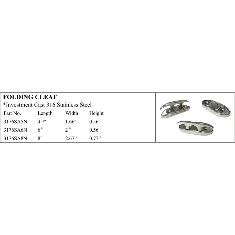 Folding Cleat - Investment Cast 316 Stainless Steel
