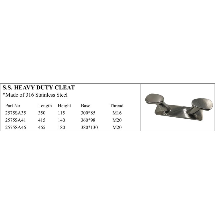S.S. Heavy Duty Cleat - Marine Grade Stainless Steel