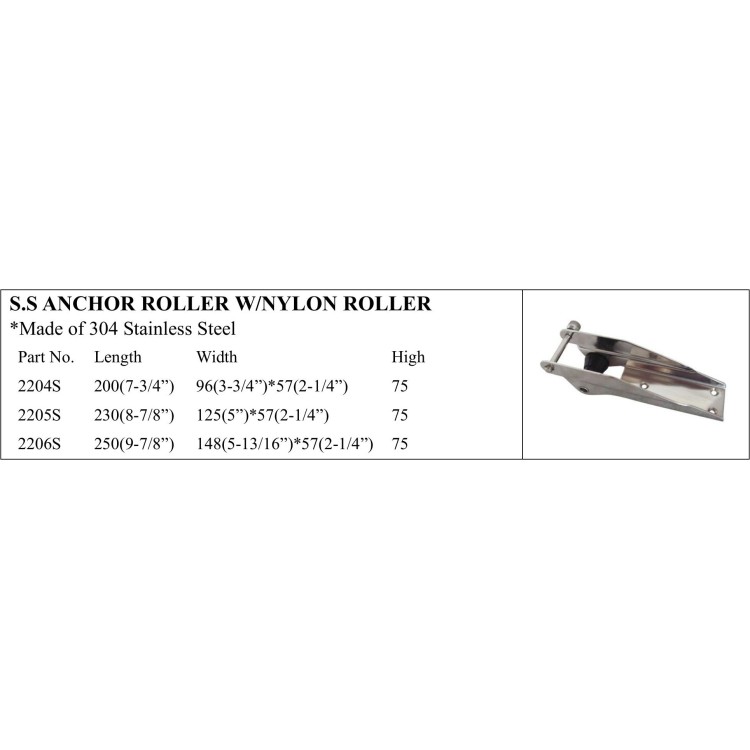 Stainless Steel Anchor Roller with Nylon Roller