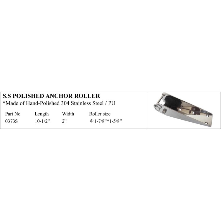 S.S. Polished Anchor Roller, Hand-Polished 304 Stainless Steel