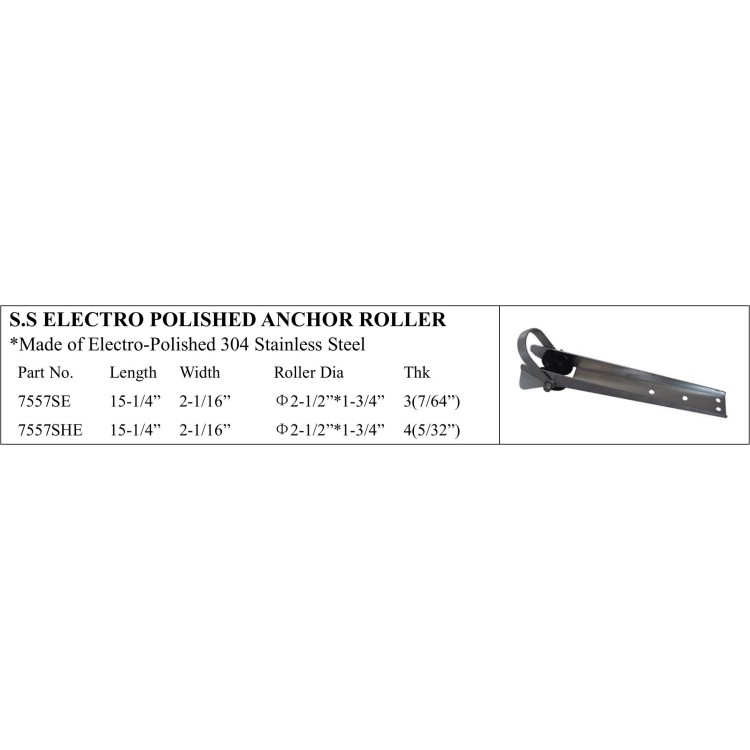 S.S. Electro Polished Stainless Steel Anchor Roller
