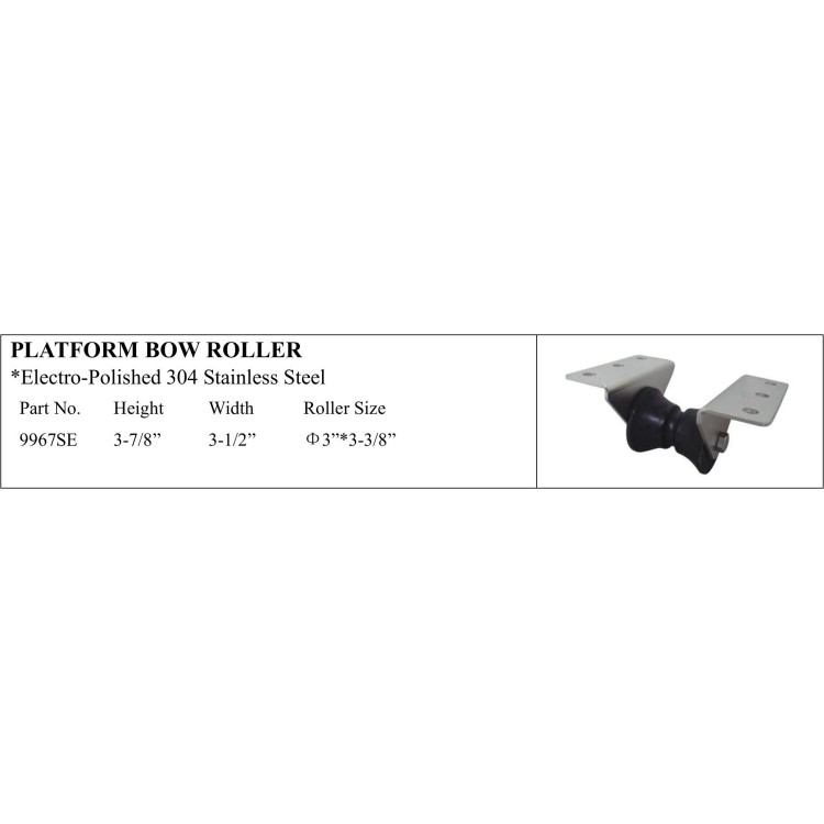 Platform Bow Roller in Electro-Polished Stainless Steel
