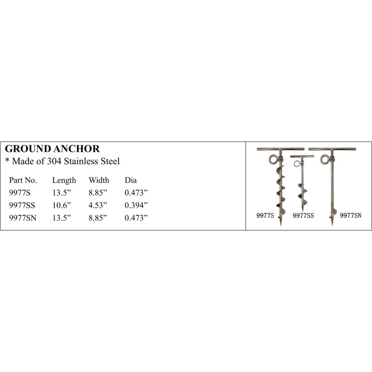 Ground Anchor - 304 Stainless Steel Marine Equipment