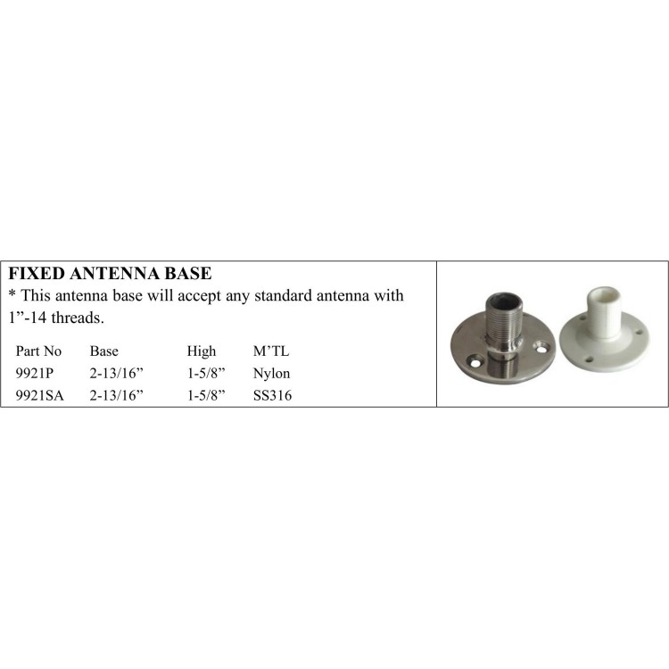 Fixed Antenna Base Compatible with Standard Antennas