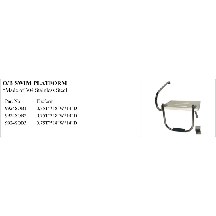 O/b Swim Platform - 304 Stainless Steel
