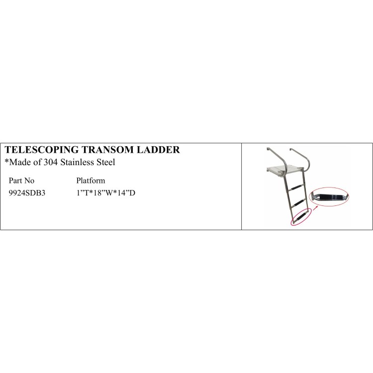 304 Stainless Steel Telescoping Transom Ladder