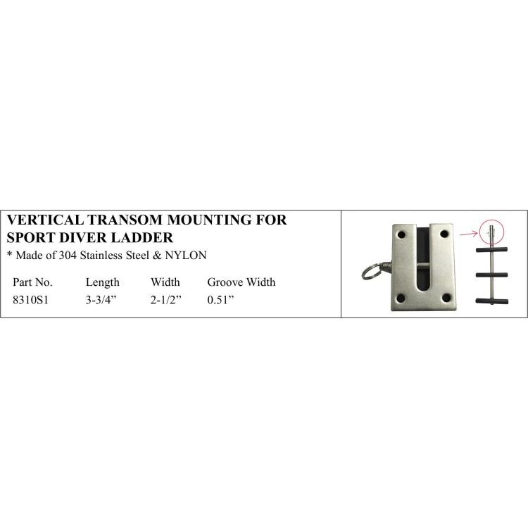 Vertical Transom Mounting for Sport Diver Ladder