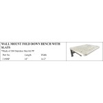 Wall Mount Fold Down Bench with Stainless Steel Slats