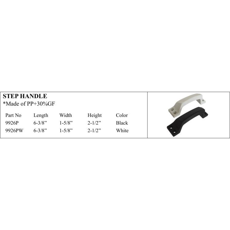 Durable Black and White Step Handles for Marine Use