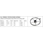 S.S. Wheel with Knob, 5-spoke design