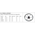 S.S. Wheel 6-spokes - Stainless Steel for Marine Use