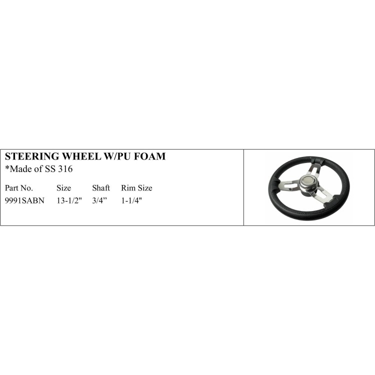 SS 316 Steering Wheel with PU Foam for Marine Use