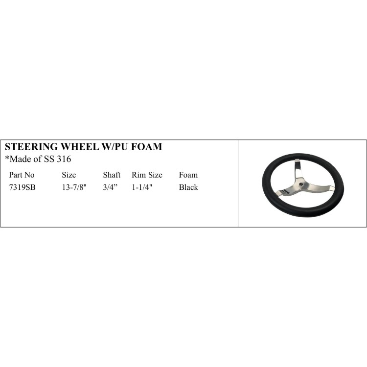 Sturdy SS 316 Steering Wheel with PU Foam for Marine Use