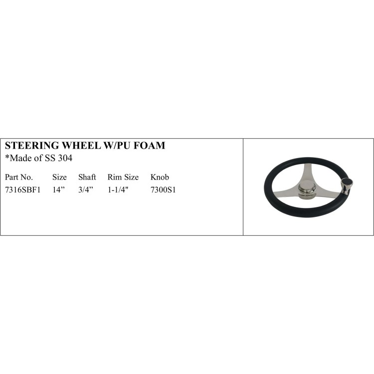 Robust SS 304 Steering Wheel for Marine Use
