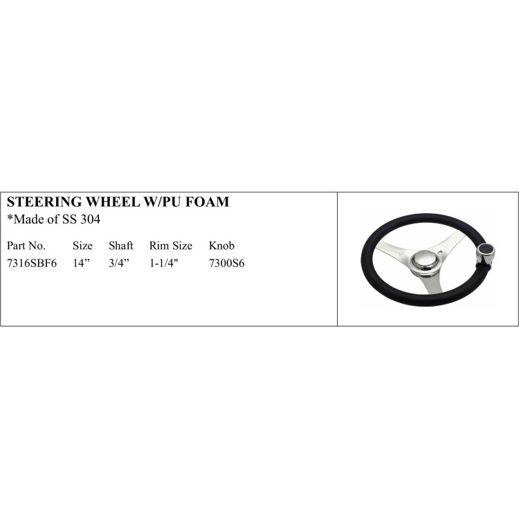 Steering Wheel with PU Foam for Marine Applications